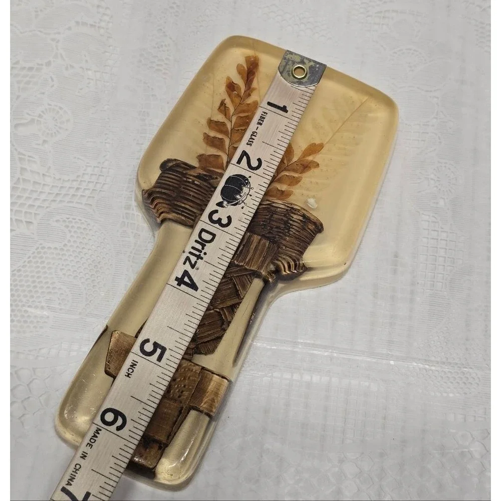 Vintage 70's Lucite Spoon Rest Dried Flowers With Pots Design MCM Retro Cottage